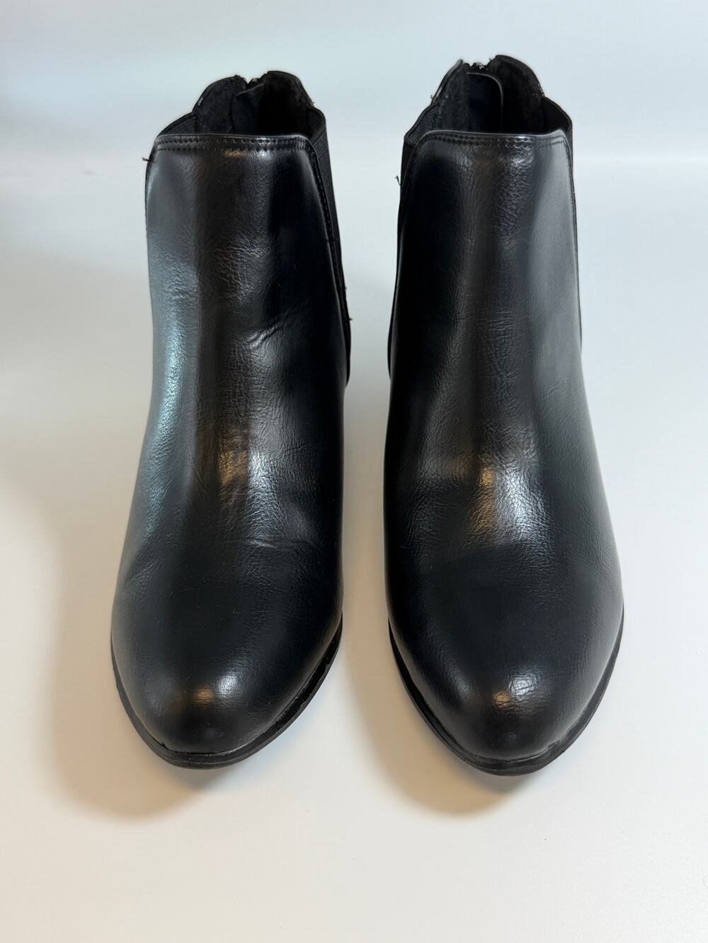Esprit Tiffany Women's 9 Black Faux Leather Ankle Booties Back Zip NWOT